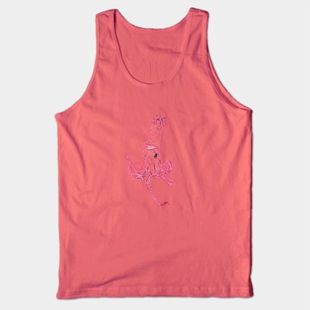 Giant Pink Squid Tank Top by Katherine Montalto